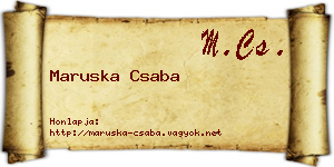 Maruska Csaba névjegykártya